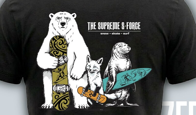 Zero Noise, t-shirt The Supreme S&middot;Force &mdash; i tre animali